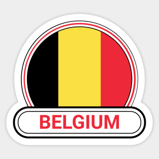 Belgium Country Badge - Belgium Flag Sticker